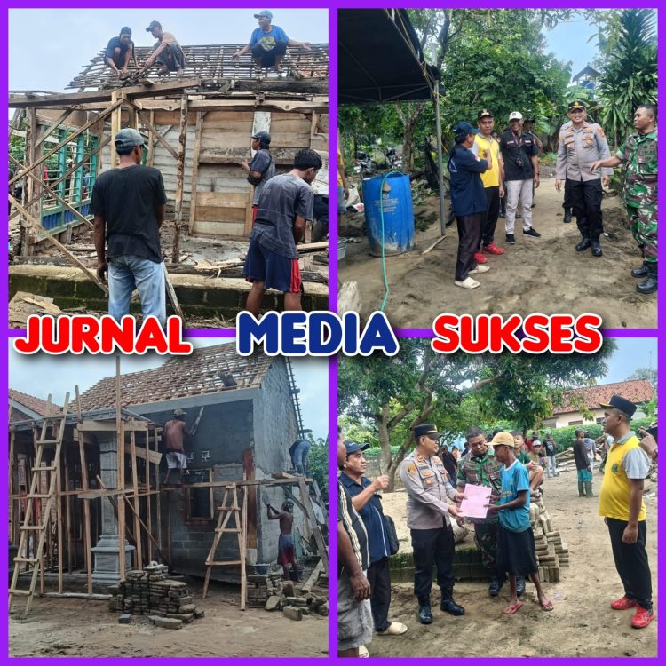 Bentuk peduli kades setia Bakti bersama forkopimcam beserta waga kecamatan seputih banyak Dalam membangun rumah warga yang sudah tidak layak huni.