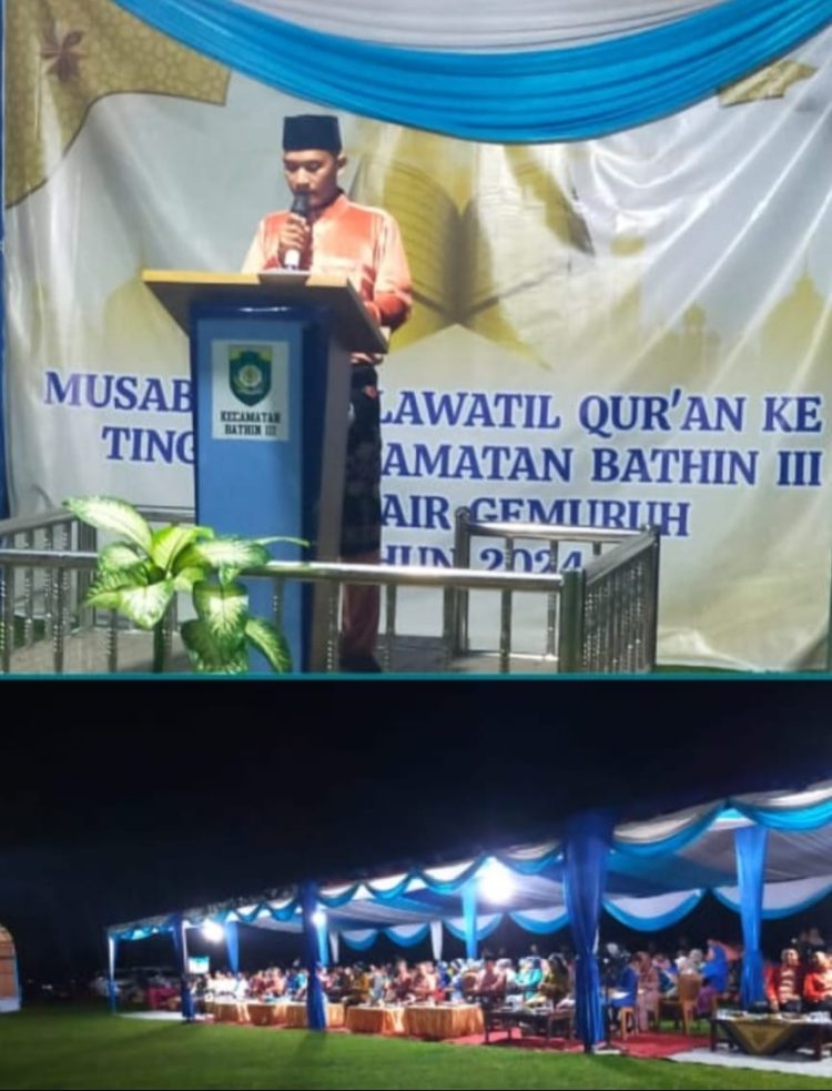 LOMBA MTQ TINGKAT KEC, BATHIN III KE – IX TAHUN 2024 DESA AIR GEMURUH DI LAKSA NAKAN DI LAPANGAN BOLA.