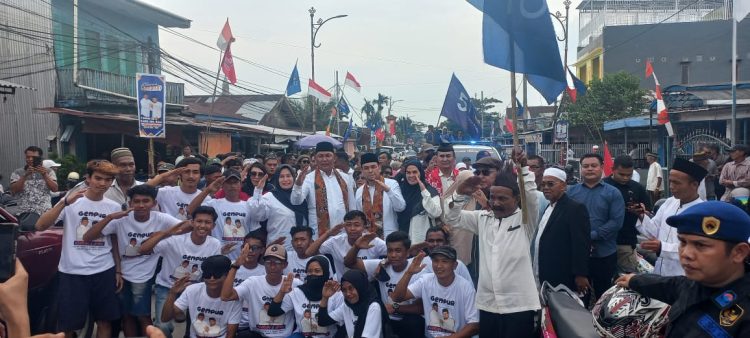 Usai Resmi Dinyatakan KPU Ikut Pilkada, Paslon Hairan-Amin Disambut Sukacita Ribuan Warga Tanjabbar